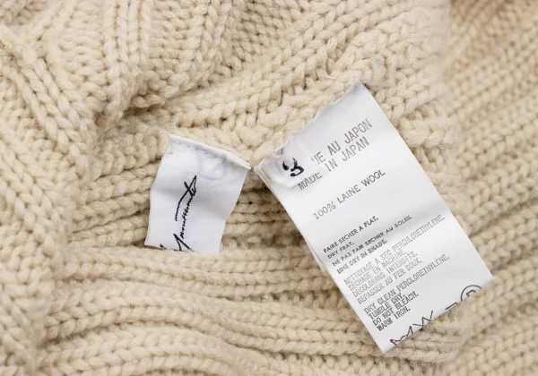 Yohji Yamamoto FEMME Wool Hooded Rib Knit Sweater K-162009_014