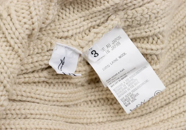 Yohji Yamamoto FEMME Wool Hooded Rib Knit Sweater K-162009_016