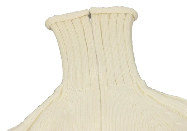 Yohji Yamamoto FEMME Wool Half Zip Sailor Collar Knit Dress K-162010_004