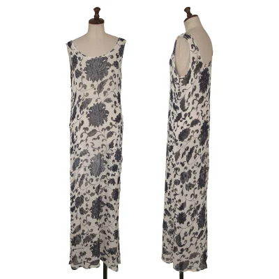 Yohji Yamamoto FEMME Floral Printed Mesh Sleeveless Dress