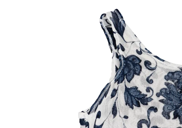 Yohji Yamamoto FEMME Floral Printed Mesh Sleeveless Dress K-162013_006