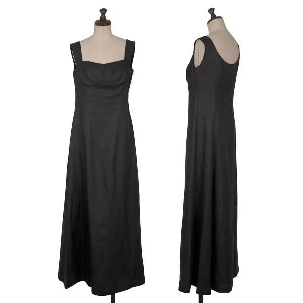 Yohji Yamamoto FEMME Linen Bondage Dress Black 2 K-162015_001