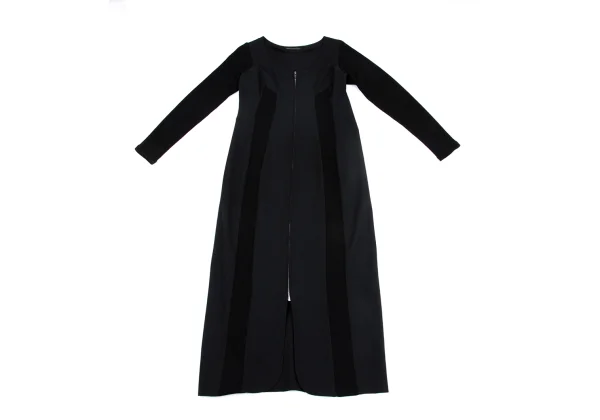Yohji Yamamoto FEMME Wool Gaba Rib Knit Switching Zip Dress K-162016_002