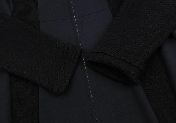 Yohji Yamamoto FEMME Wool Gaba Rib Knit Switching Zip Dress K-162016_010