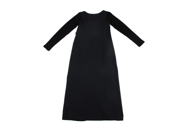 Yohji Yamamoto FEMME Wool Gaba Rib Knit Switching Zip Dress K-162016_014