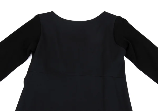 Yohji Yamamoto FEMME Wool Gaba Rib Knit Switching Zip Dress K-162016_015