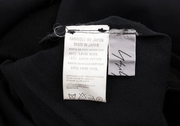 Yohji Yamamoto FEMME Wool Gaba Rib Knit Switching Zip Dress K-162016_017
