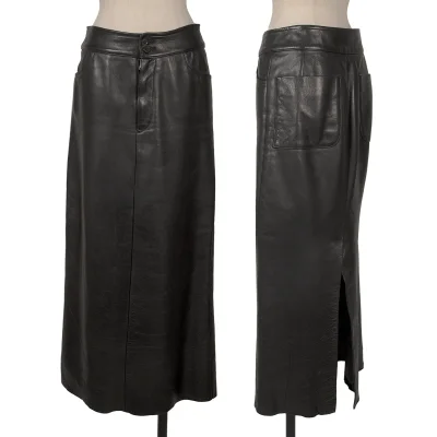 Yohji Yamamoto FEMME Cow Leather Back Slit Skirt