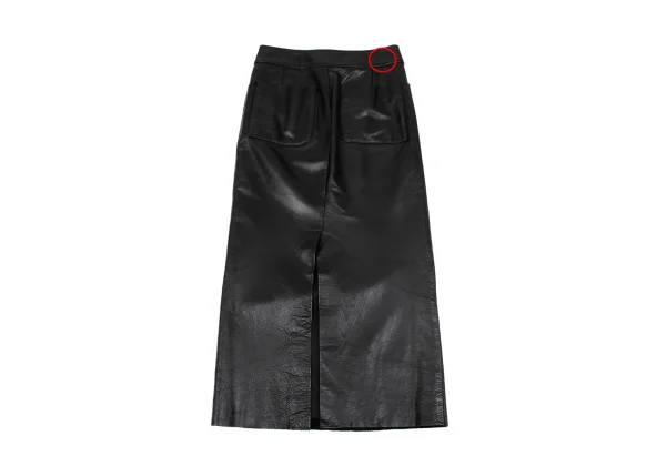Yohji Yamamoto FEMME Cow Leather Back Slit Skirt K-162021_009