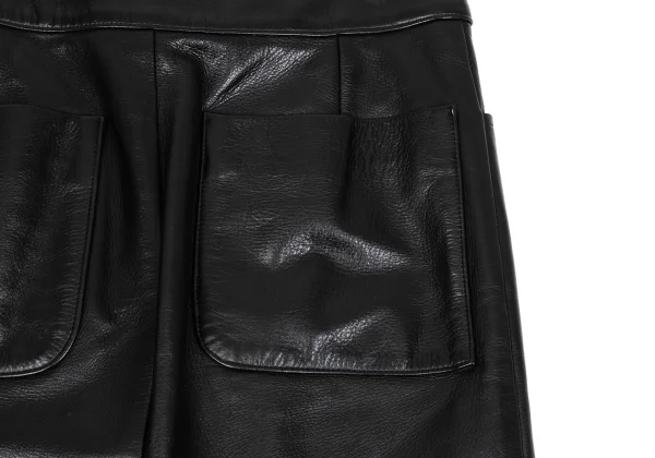 Yohji Yamamoto FEMME Cow Leather Back Slit Skirt K-162021_011