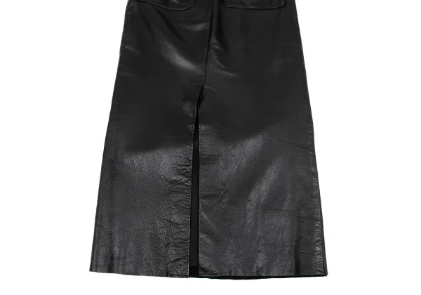 Yohji Yamamoto FEMME Cow Leather Back Slit Skirt K-162021_012