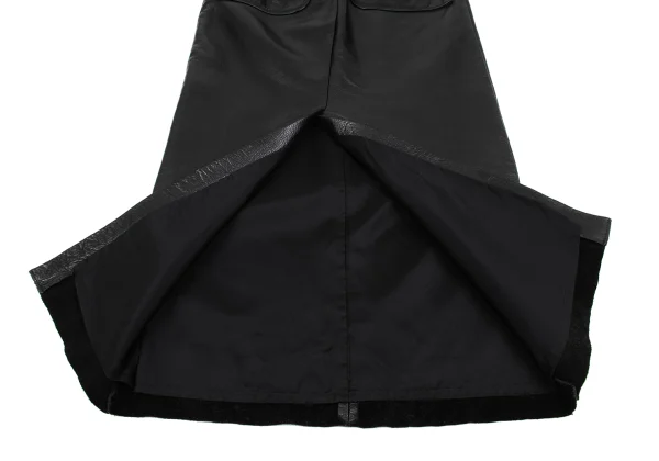 Yohji Yamamoto FEMME Cow Leather Back Slit Skirt K-162021_013