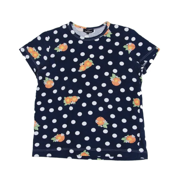 tricot COMME des GARCONS Washed Orange Dot Printed T Shirt Navy,White,Orange S K-162024_001