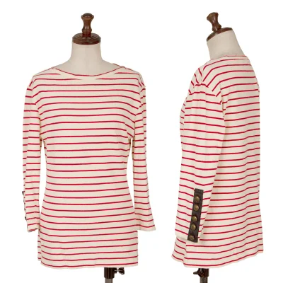 tricot COMME des GARCONS Cotton Striped Boat Neck T Shirt