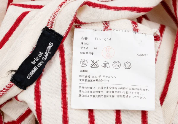 tricot COMME des GARCONS Cotton Striped Boat Neck T Shirt K-162025_011