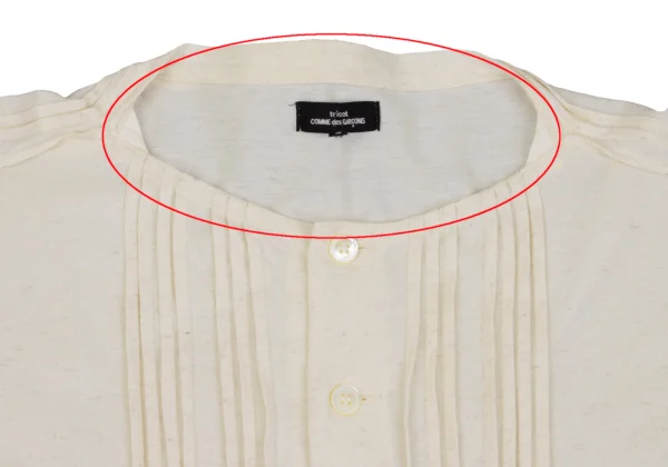 tricot COMME des GARCONS Cotton Linen Switching Pin Tuck Blouse K-162026_003