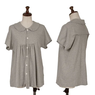 tricot COMME des GARCONS Cotton Linen Gathered French Sleeve Top