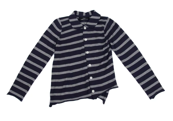 tricot COMME des GARCONS Wool Striped Round Collar Knit Cardigan K-162029_002