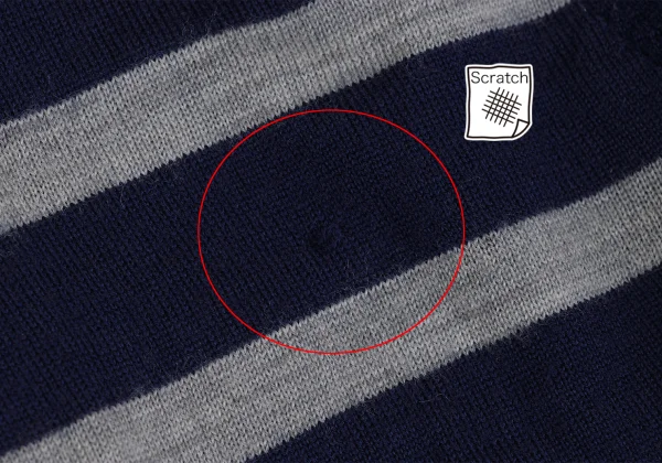 tricot COMME des GARCONS Wool Striped Round Collar Knit Cardigan K-162029_004