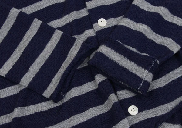tricot COMME des GARCONS Wool Striped Round Collar Knit Cardigan K-162029_008