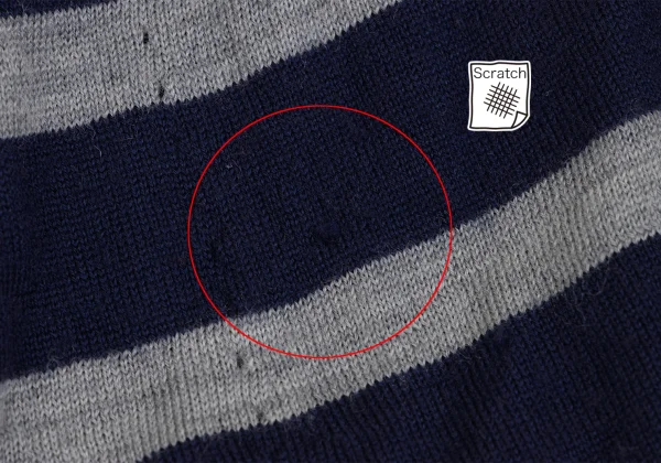 tricot COMME des GARCONS Wool Striped Round Collar Knit Cardigan K-162029_010
