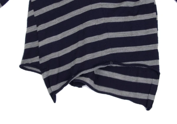 tricot COMME des GARCONS Wool Striped Round Collar Knit Cardigan K-162029_013
