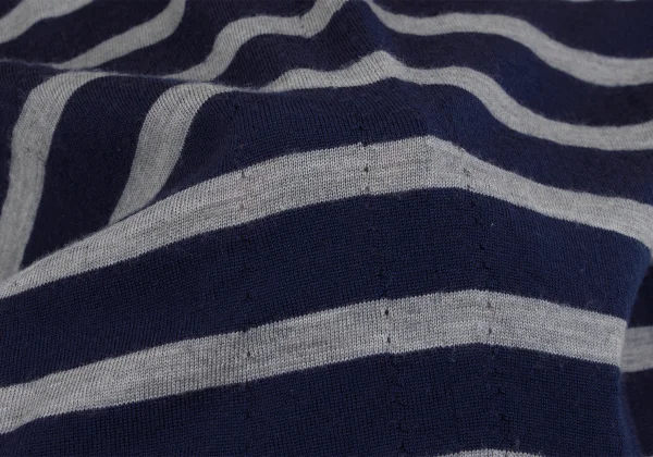 tricot COMME des GARCONS Wool Striped Round Collar Knit Cardigan K-162029_014