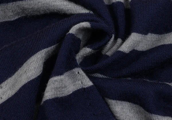 tricot COMME des GARCONS Wool Striped Round Collar Knit Cardigan K-162029_015