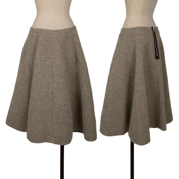 tricot COMME des GARCONS Wool Nylon Bonded Flare Skirt Beige M K-162031_001