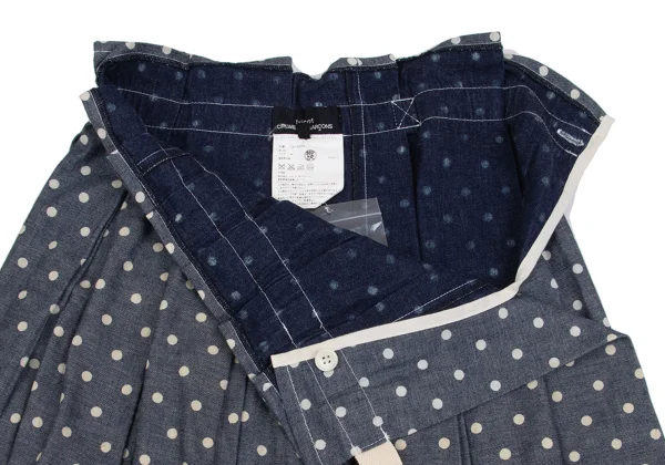tricot COMME des GARCONS Inside Out Dot Print Pleated Denim Skirt K-162032_006