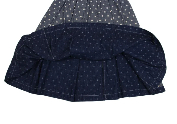 tricot COMME des GARCONS Inside Out Dot Print Pleated Denim Skirt K-162032_010