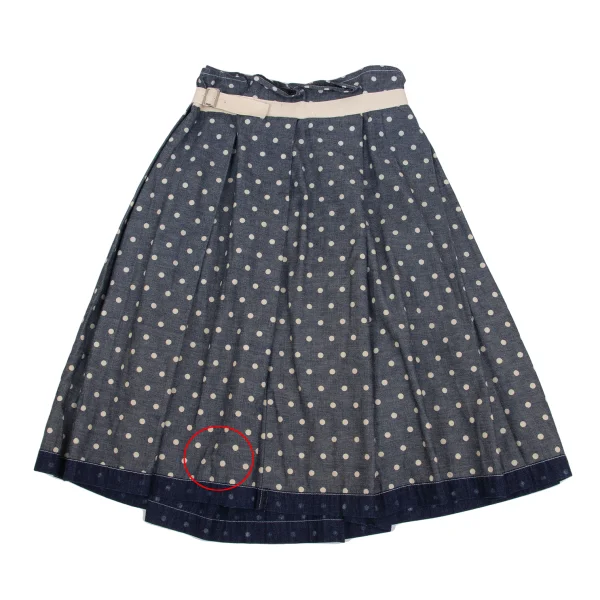 tricot COMME des GARCONS Inside Out Dot Print Pleated Denim Skirt K-162032_011