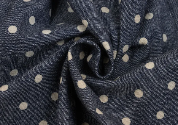 tricot COMME des GARCONS Inside Out Dot Print Pleated Denim Skirt K-162032_014