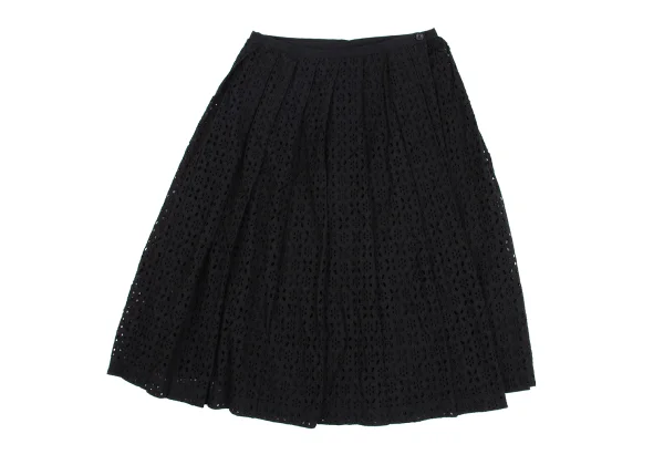 tricot COMME des GARCONS Cotton Cutwork Pleated Wrap Skirt K-162033_002