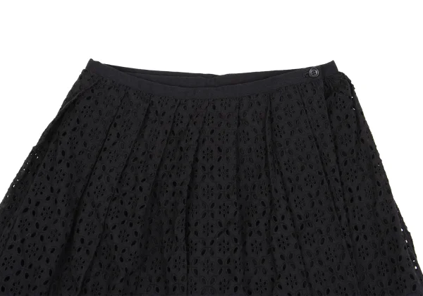 tricot COMME des GARCONS Cotton Cutwork Pleated Wrap Skirt K-162033_003
