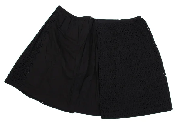 tricot COMME des GARCONS Cotton Cutwork Pleated Wrap Skirt K-162033_006