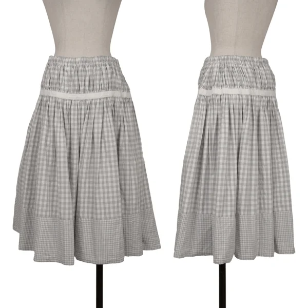 tricot COMME des GARCONS Hem Switching Checked Skirt Grey,White M K-162034_001