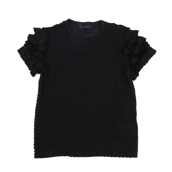tricot COMME des GARCONS tricot Special See-through Frill T Shirt Black M K-162038_001