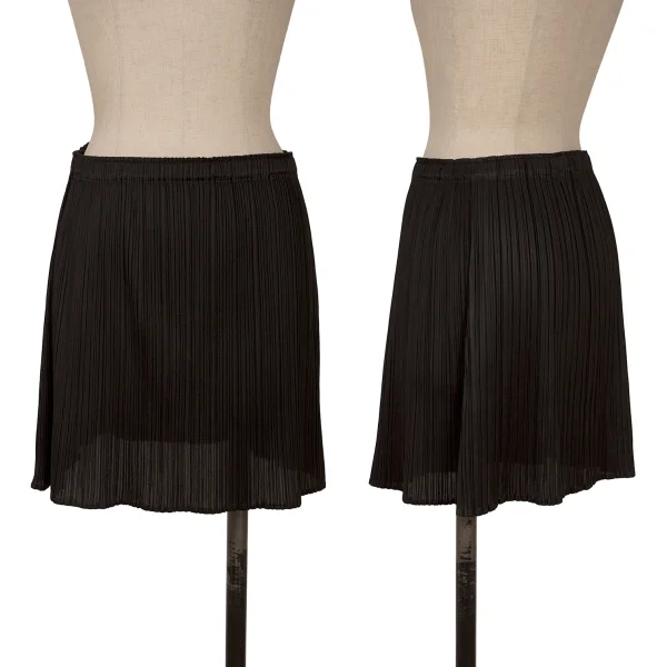PLEATS PLEASE Pleated Mini Skirt Black Free K-162041_001