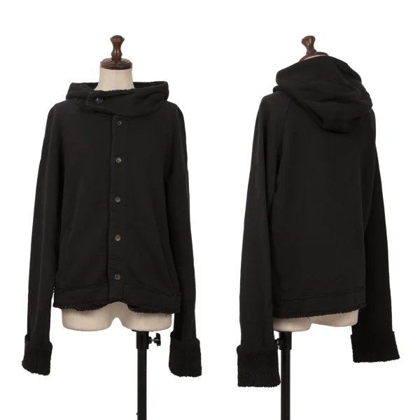 Y's Cotton Jersey Hooded Jacket Black 2 K-162046_001