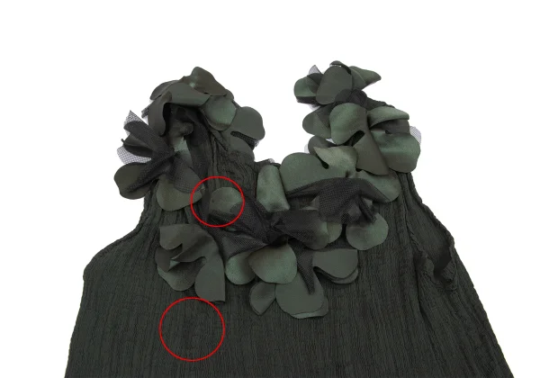 ISSEY MIYAKE me Mesh Floral Decoration Crepe Pleated Dress K-162047_003