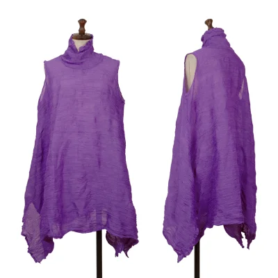 ISSEY MIYAKE me Crepe Turtle Neck Sleeveless Dress