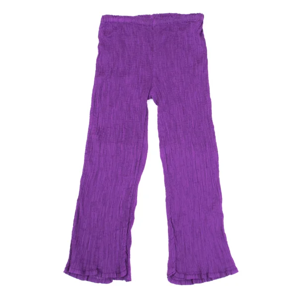 ISSEY MIYAKE me Crepe Pleated Cropped Pants Purple Free K-162054_001