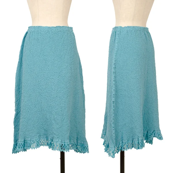ISSEY MIYAKE me Cutwork Hem Cauliflower Skirt Sky blue Free K-162058_001