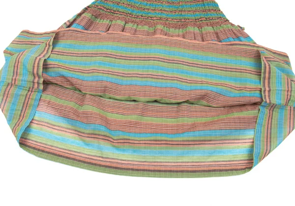ISSEY MIYAKE me Wrinkled Pleats Switching Multi Stripe Skirt K-162060_009