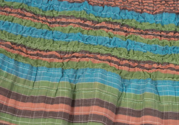 ISSEY MIYAKE me Wrinkled Pleats Switching Multi Stripe Skirt K-162060_011
