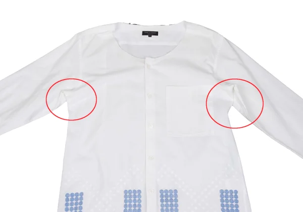 COMME des GARCONS HOMME PLUS Dot Embroidery Design Collarless Shirt K-162069_002