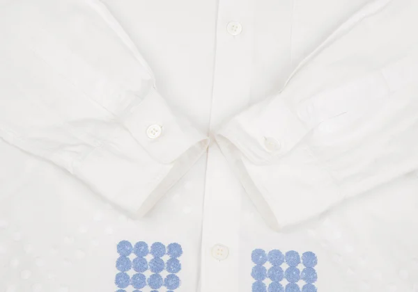 COMME des GARCONS HOMME PLUS Dot Embroidery Design Collarless Shirt K-162069_010