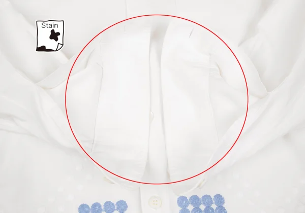 COMME des GARCONS HOMME PLUS Dot Embroidery Design Collarless Shirt K-162069_011