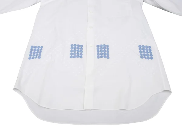 COMME des GARCONS HOMME PLUS Dot Embroidery Design Collarless Shirt K-162069_012